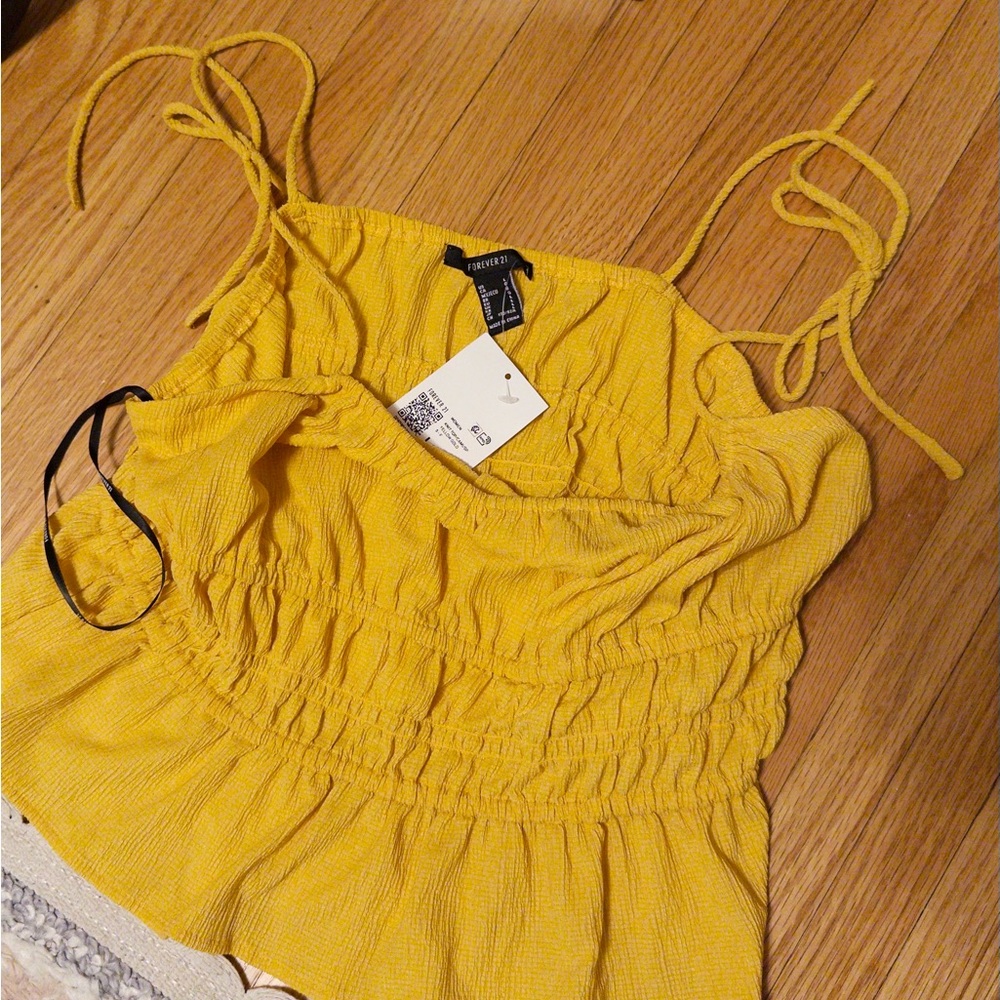 Forever 21 Mustard Smocked Camisole